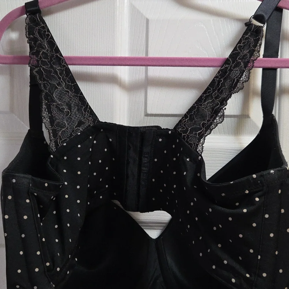 Cacique Lightly Lined Balconette Polka Dot Bra